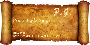 Pecz Gyöngyi névjegykártya